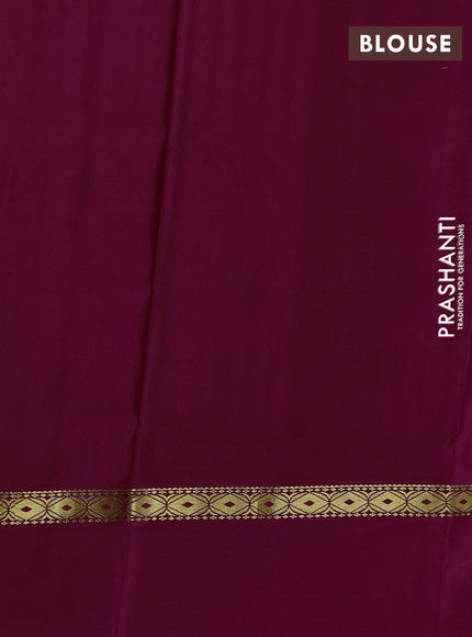 Pure mysore silk saree wine shade with allover zari weaves & shibori prints and zari woven simple border