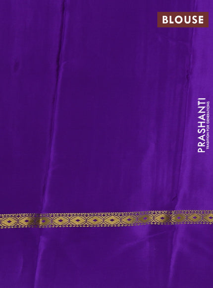 Pure mysore silk saree lavender with allover zari weaves & shibori prints and zari woven simple border