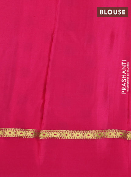 Pure mysore silk saree pink with allover zari weaves & shibori prints and zari woven simple border