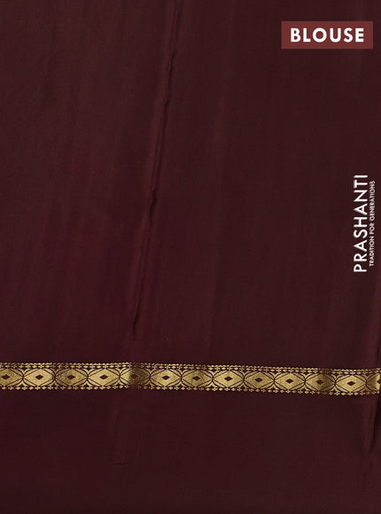 Pure mysore silk saree deep maroon with allover zari weaves & shibori prints and zari woven simple border
