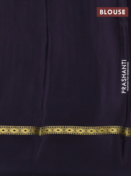 Pure mysore silk saree dark grey with allover zari weaves & shibori prints and zari woven simple border