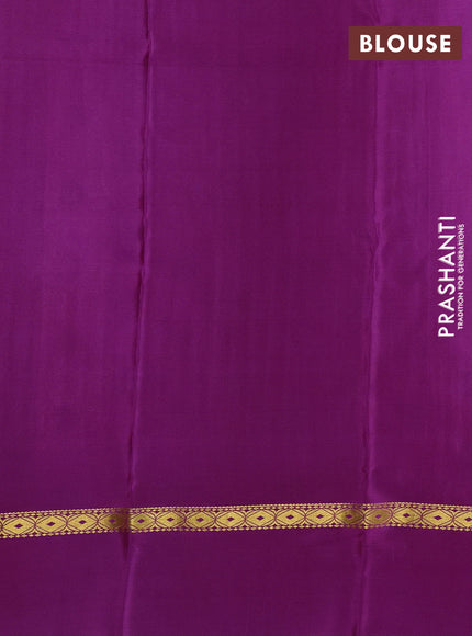 Pure mysore silk saree purple with allover zari weaves & shibori prints and zari woven simple border