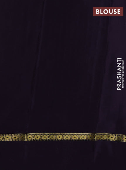 Pure mysore silk saree deep jamun with allover zari weaves & shibori prints and zari woven simple border
