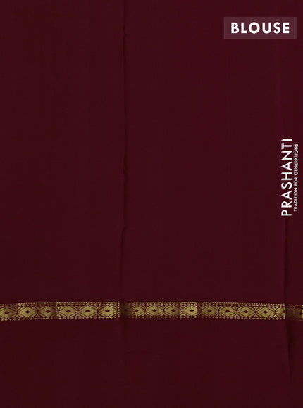 Pure mysore silk saree deep maroon with allover zari weaves & shibori prints and zari woven simple border
