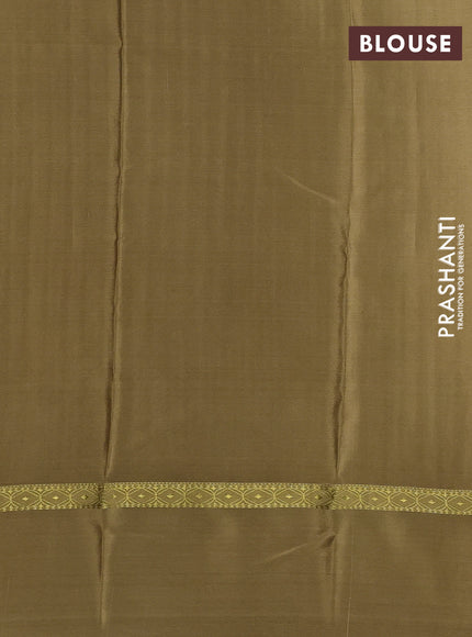 Pure mysore silk saree sandal with allover zari weaves & shibori prints and zari woven simple border