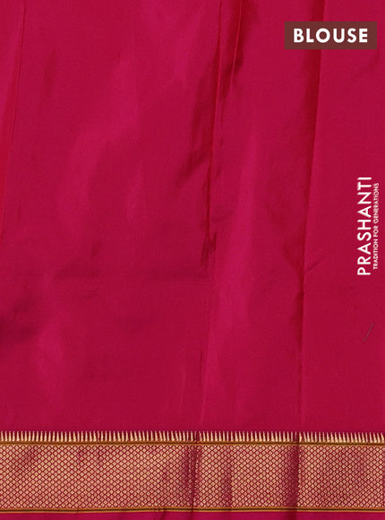 Pure paithani silk saree pink with allover zari woven peacock buttas and paithani weaving pallu