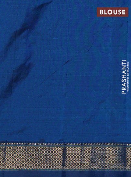 Pure paithani silk saree cs blue with allover zari woven annam buttas and paithani weaving pallu