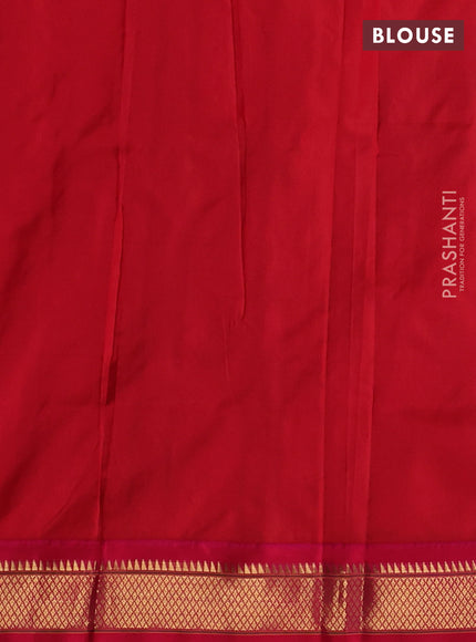 Pure paithani silk saree dual shade of greenish purple and pink with allover annam zari woven buttas and paithani weaving pallu