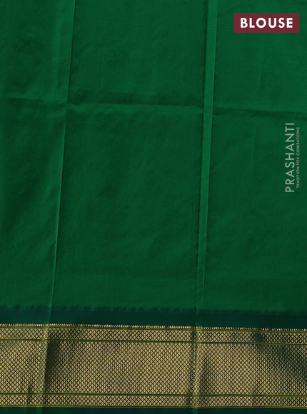 Pure paithani silk saree blue and green with allover annam zari woven buttas and paithani weaving pallu