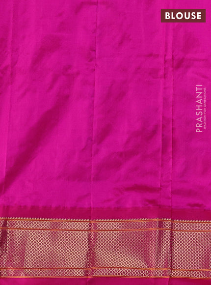Pure paithani silk saree coffee brown and pink with allover zari woven buttas and paithani weaving pallu