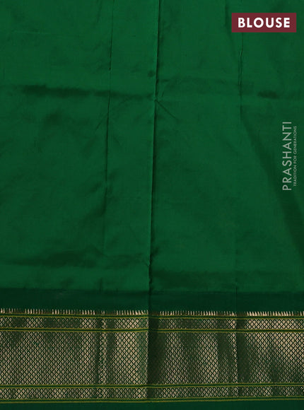 Pure paithani silk saree mango yellow and green with allover annam zari woven buttas and paithani weaving pallu