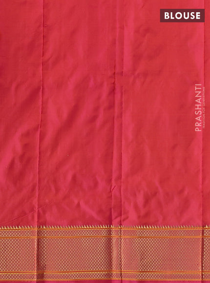 Pure paithani silk saree dual shade of pinkish orange with allover zari woven buttas and paithani weaving pallu