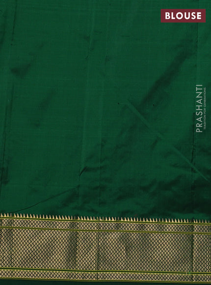 Pure paithani silk saree green with allover zari woven buttas and paithani weaving pallu