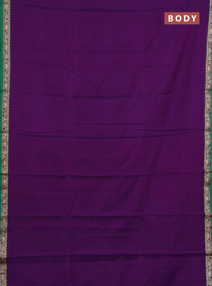 Narayanpet cotton saree purple and maroon with plain body and thread woven border