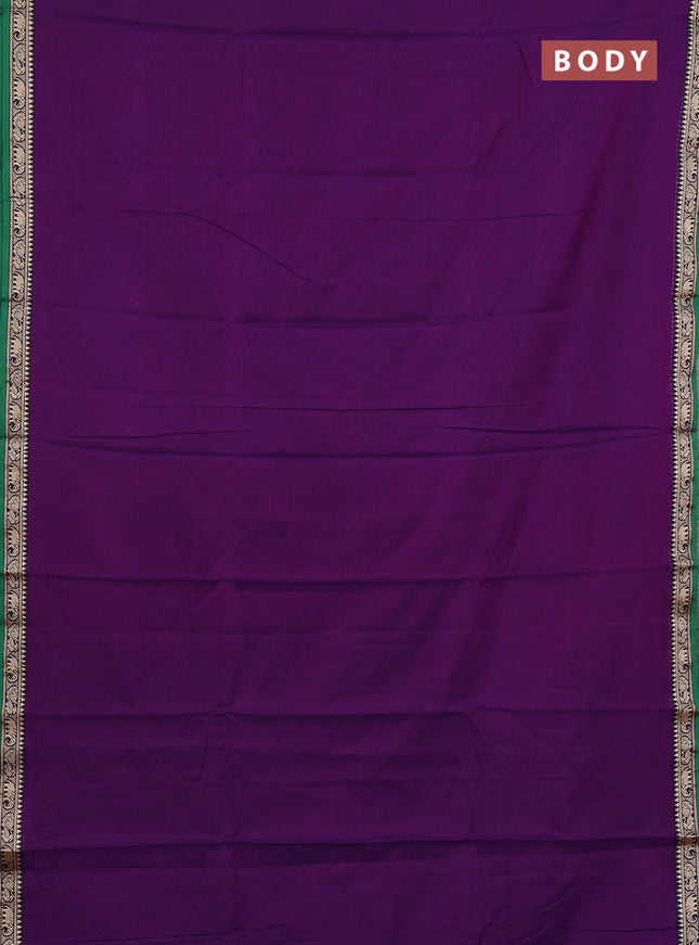 Narayanpet cotton saree purple and maroon with plain body and thread woven border