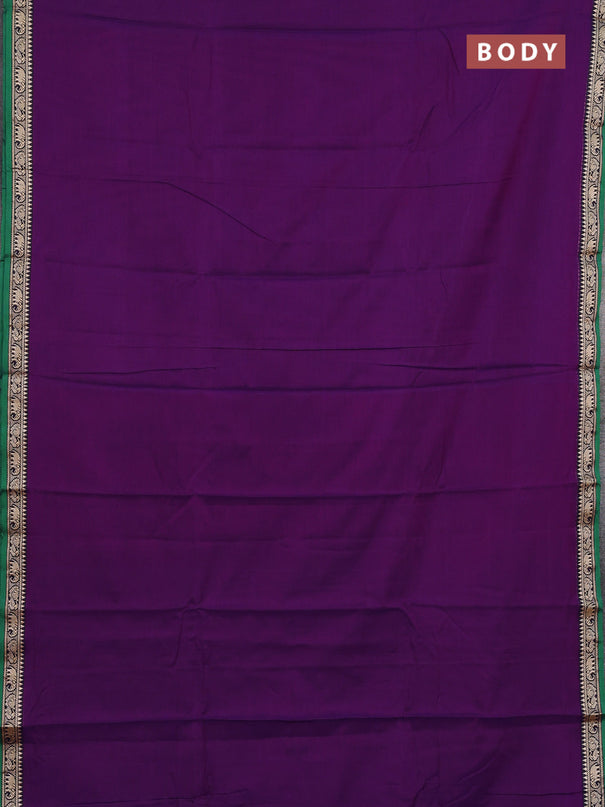 Narayanpet cotton saree purple and maroon with plain body and thread woven border