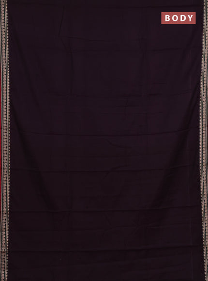 Narayanpet cotton saree wine shade and maroon with plain body and thread woven border