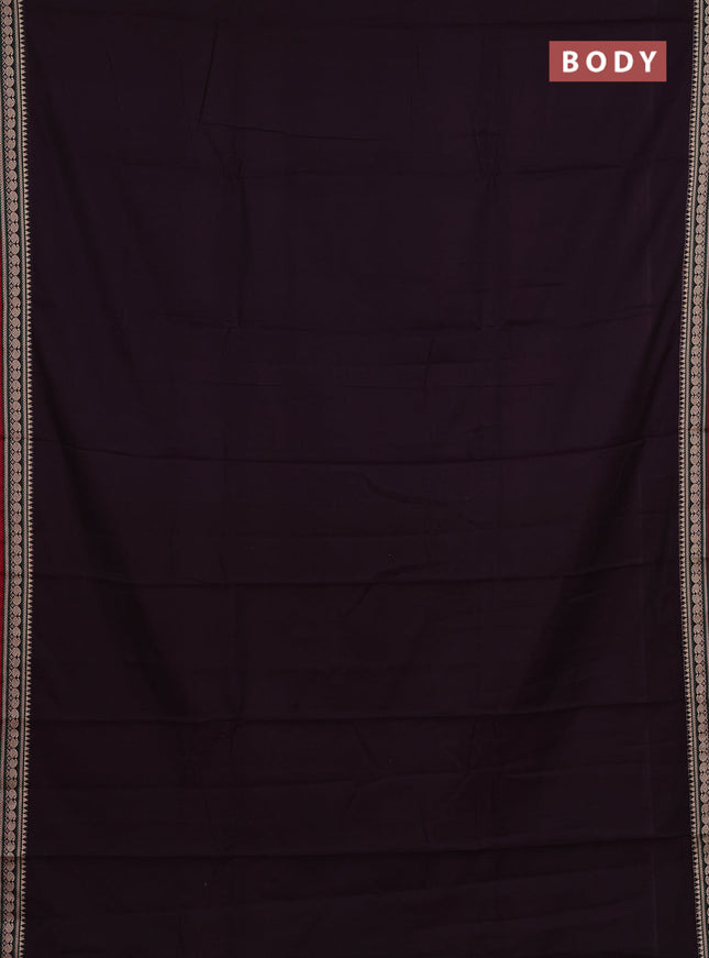 Narayanpet cotton saree wine shade and maroon with plain body and thread woven border