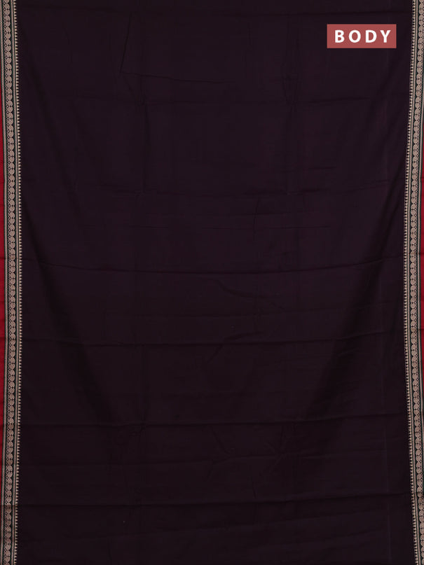 Narayanpet cotton saree wine shade and maroon with plain body and thread woven border
