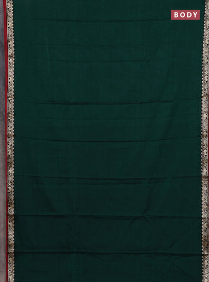 Narayanpet cotton saree green and mustard yellow with plain body and temple design thread woven border