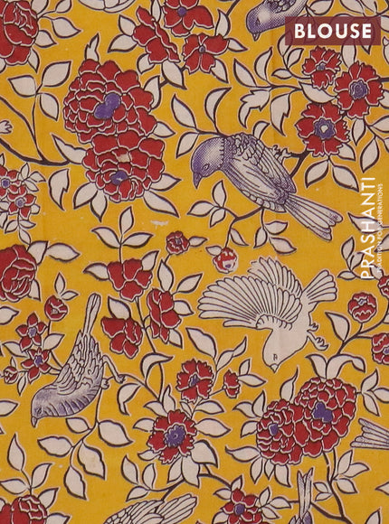 Narayanpet cotton saree brown and yellow with plain body and temple design thread woven border
