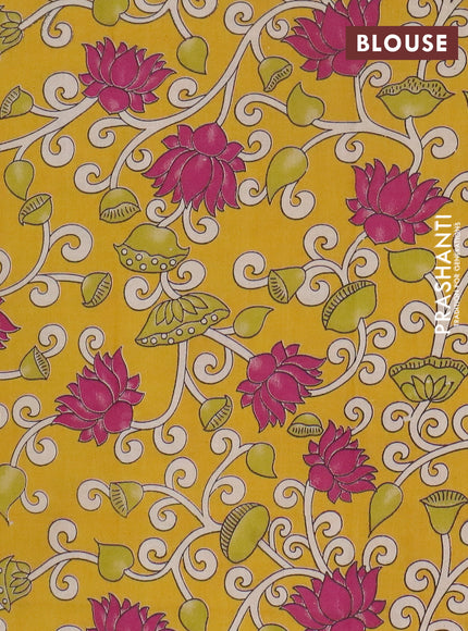 Narayanpet cotton saree black and yellow with plain body and temple design thread woven border