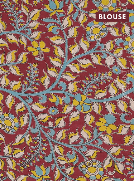 Narayanpet cotton saree mustard yellow and maroon with plain body and temple design thread woven border