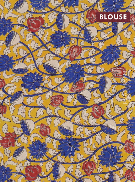 Narayanpet cotton saree violet and yellow with plain body and temple design thread woven border