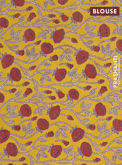 Narayanpet cotton saree deep maroon and yellow with plain body and temple design thread woven border
