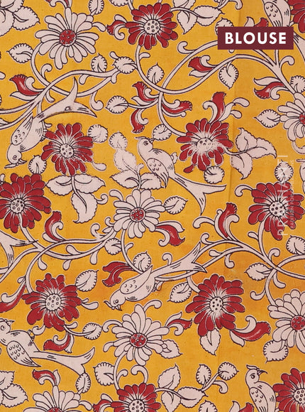 Narayanpet cotton saree deep maroon and mustard yellow with plain body and temple design thread woven border