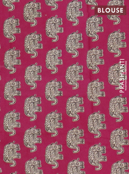 Narayanpet cotton saree mauve pink and magenta pink with allover thread checked pattern and elephant thread woevn simple border