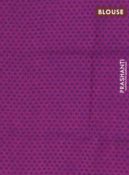 Chettinad cotton saree dark mustard and purple with plain body and ganga jamuna border