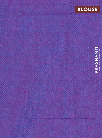 Chettinad cotton saree teal green and purple  with plain body and thread woven border