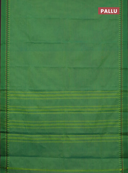 Chettinad cotton saree light green and maroon with plain body and thread woven border