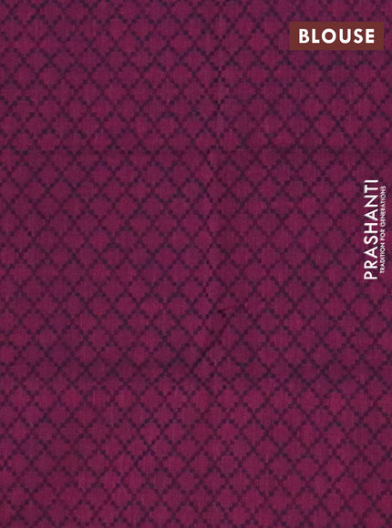 Chettinad cotton saree grey dark mustard and magenta pink with allover stripe pattern and thread woven border
