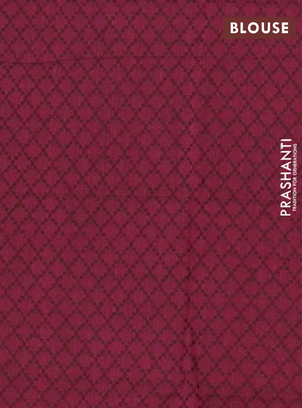 Chettinad cotton saree light green and magenta pink with plain body and thread woven border