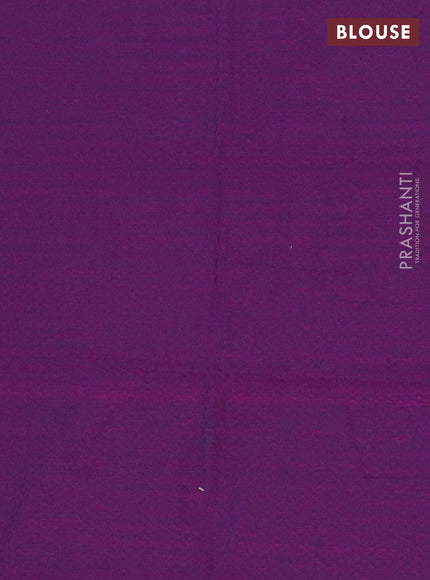 Chettinad cotton saree green and purple with plain body and thread woven border