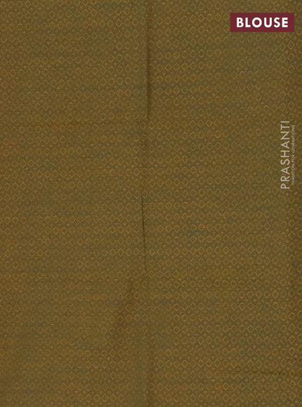 Chettinad cotton saree sunset orange and elachi green with plain body and rettapet thread woven border