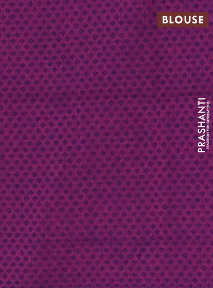 Chettinad cotton saree peacock green and purple with plain body and rettapet thread woven border