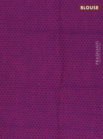 Chettinad cotton saree peacock green and magenta pink with plain body and thread woven border
