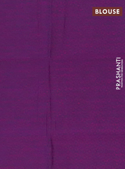 Chettinad cotton saree light green and dual shade of purple with plain body and thread woven simple border