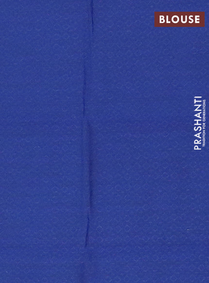 Chettinad cotton saree dual shade of bluish purple and blue with plain body and rettapet thread woven border