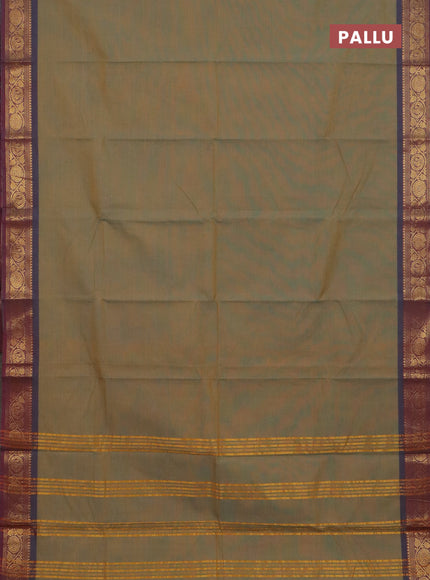 Chettinad cotton saree dual shade of dark mustard and pink shade with plain body and zari woven border