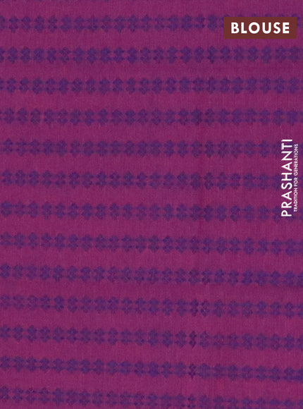 Chettinad cotton saree light pink and purple with plain body and zari woven border