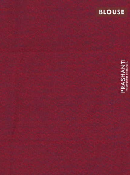 Chettinad cotton saree sunset orange and maroon with allover checked pattern & thread buttas and zari woven muniya border