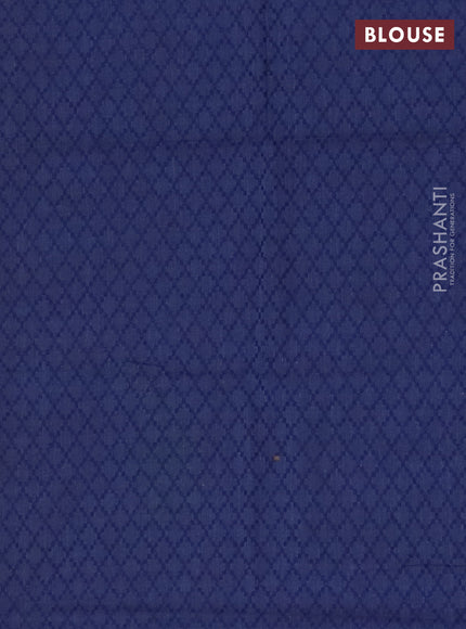 Chettinad cotton saree dark mustard and navy blue with thread woven buttas and annam zari woven border