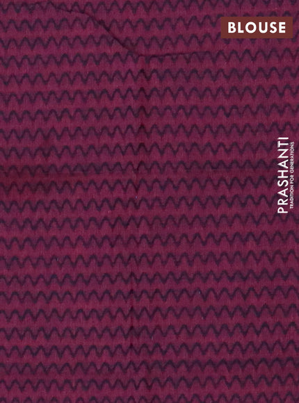 Chettinad cotton saree mauve pink and purple shade with plain body and temple zari woven border