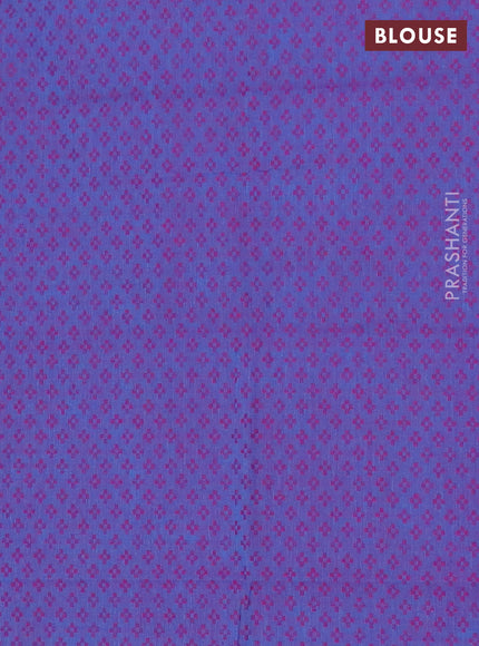 Chettinad cotton saree purple and green blue with plain body and rettapet zari woven border