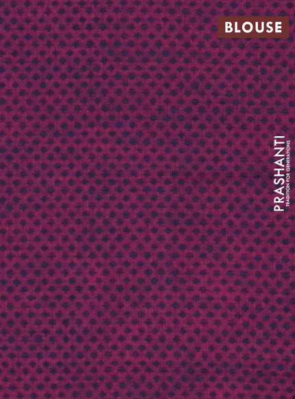 Chettinad cotton saree cs blue and wine shade with plain body and temple design zari woven border