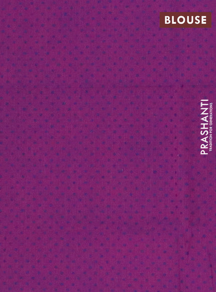 Chettinad cotton saree teal green and purple with plain body and temple design zari woven border